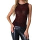 thumbnail image 1 of INSPIRAR CHIC Top de Brillo para Mujeres con Ribete a Rayas, Transparente, para Fiesta, Sin Mangas, Rojo y Negro, Talla XS, 1 of 6