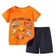 thumbnail image 3 of SHenli Two Pieces Sets for Boys God Says I Am Car Print Short Sleeve Set Soild Shirt Top & Shorts for Summer Hoilday, 3 of 3