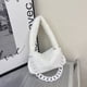 thumbnail image 2 of Bolso Bolsos de hombro informales suaves y esponjosos con cadena de felpa para mujer (blanco), 2 of 8