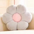 thumbnail image 1 of wonima44 Silver Decorative Throw Pillow with Faux Rabbit Fur, 14.9" Soft Plush Flower Shaped Floor Pillow for Bedroom Living Room, 1 of 1