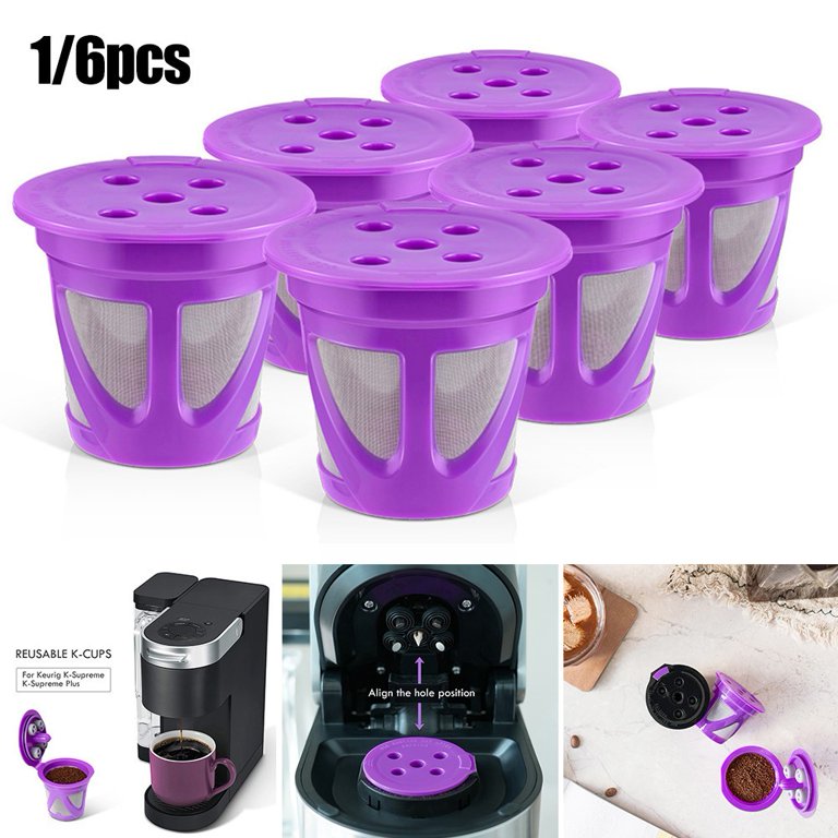 6pcs Plastic Coffee Filter, Purple Coffee Filter For Coffee Maker