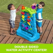 Step2 Waterfall Discovery Wall Blue Plastic Water Table for Toddlers with 13-piece Playset