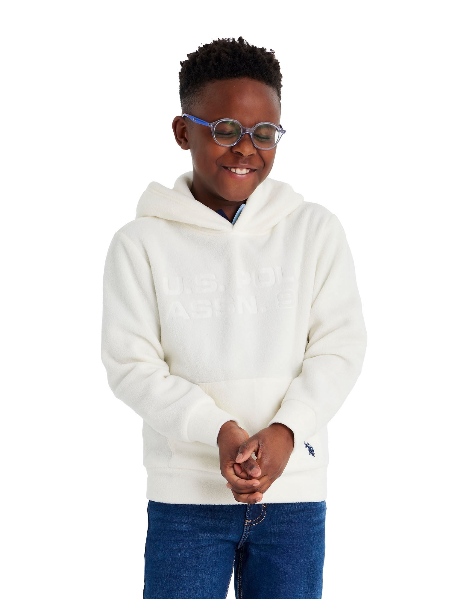 U.S. Polo Assn. Boys Polar Fleece Pullover Hoodie, Sizes 4-18