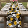 thumbnail image 4 of Yellow Grey Abstract Table Runner 90 Inches, Modern Geometric Ombre Artwork Bed Runner Dresser Scarves Tabletop for Indoor Outdoor Parties/Ceremony/Banquet, 13" x 90", 4 of 9