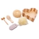 thumbnail image 1 of Set De Baño 5 Piezas En Caja Corazón De Madera Para SPA Corporal Y De Pies, 1 of 9