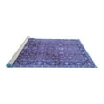 thumbnail image 2 of Ahgly Company Machine Washable Indoor Square Oriental Blue Traditional Area Rugs, 4' Square, 2 of 4