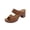 Brown, variant on Brown Women'S Heeled Sandals Fashionable Comfortable High-Heeled Sandals Pu Leather Round Toe Open Toe Block Heel Dress Shoes For Women Plus Size - Solid Color