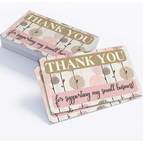 Business Thank You Cards - 3.5" x 2" Standard Business Card - Set of 50 - Blank Stationery - Beautiful and Minimalist Business Thank You Cards for Under $10!