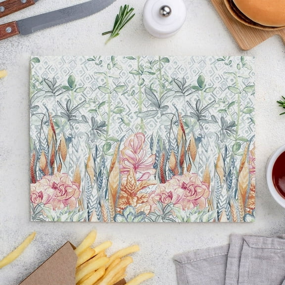 Place Mats Set,Decorative Table Place Mats For For In Door Dinning,Heat Insulation Stain Resistant Table Mats(Flower)