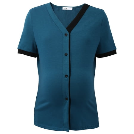 

Women s Nursing Tops V Neck Maternity T Shirt Short Sleeve Breastfeeding Shirts