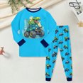 thumbnail image 2 of Kaprioy Boys Pajamas Fall Winter Boys Pajamas Set Long Sleeve Cartoon Car Dino Print Sleepwear 2 Piece Pajama Set for Big Boys 2-9 Years, 2 of 5