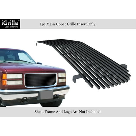 Gmc Suburban Grill - Fits 1994-1999 GMC Sierra Pickup/Suburban/Yukon Black Stainless Steel Billet Grille Grill #G85012J
