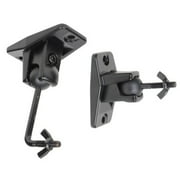 VideoSecu One Pair Black Univaersal Satellite Speaker Mount Bracket for Wall and Ceiling, fits Keyhole and thread hole with 1/4 20 threads, 4mm and 5mm 1ST