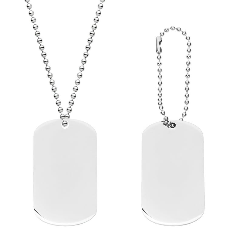 Dog Tags For MenMen Stainless Steel Necklace Double Sided Blank