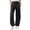 Black, variant on HomeDM Women's Pants Lounge Wide Leg with Pockets Quick Dry Elastic Waist Casual Trousers Khaki Athletic Work Pants Size L