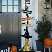 MYFLOCY Halloween Magic Broom Indoor Outdoor Decorations Light Wooden Witch Porch Sign Decor