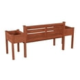 thumbnail image 5 of Leisure Season Wood Planter Bench with Slanted Back Rest in Medium Brown, 5 of 5