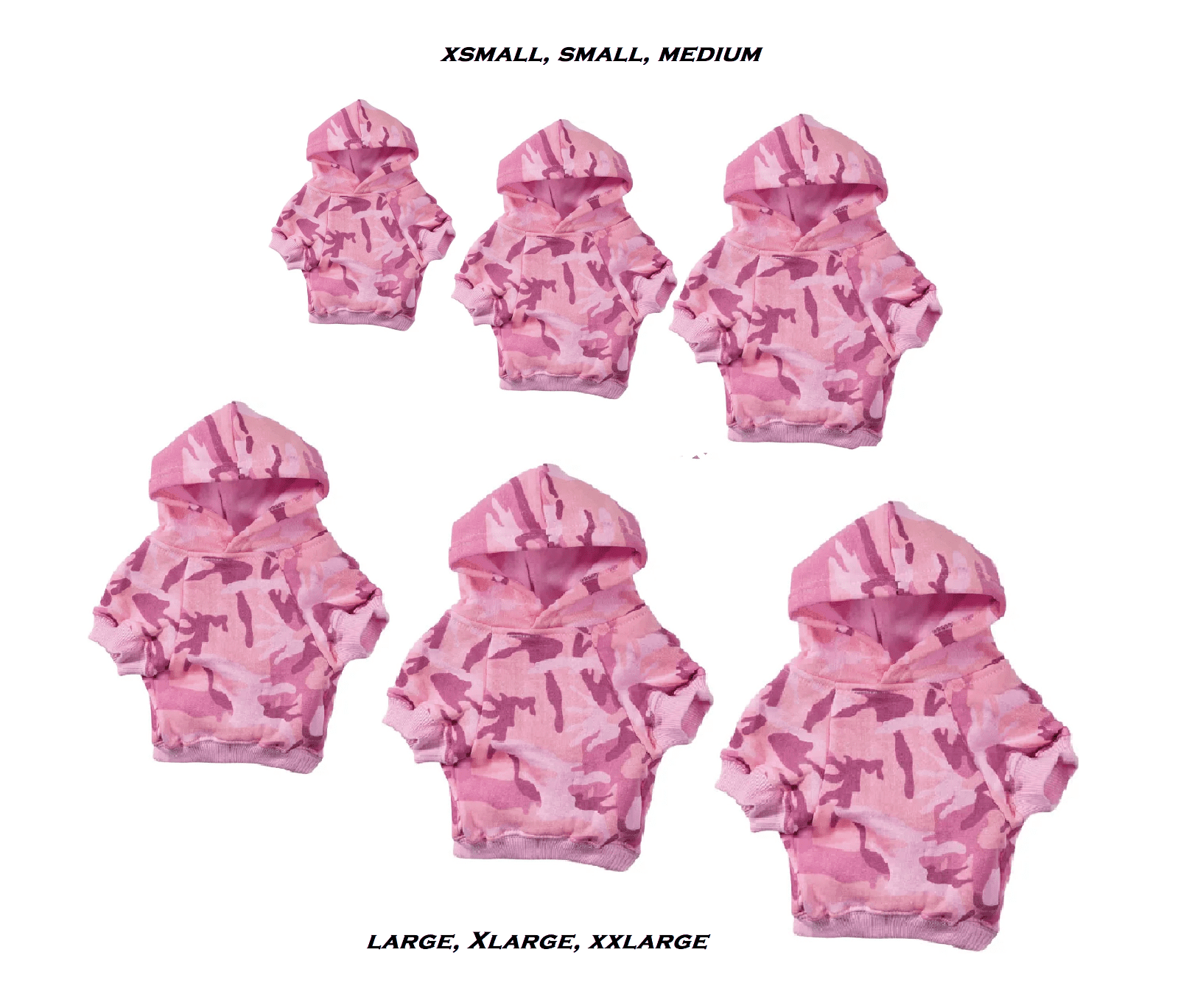 Camouflage Dog Hoodies Fleece Lined Chic Warm Pink or Green Camo Sweatshirts (Medium-Pink)