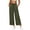#01 Army Green 【Mix & Match: Stock Up on Your Favorite Colors】, variant on Women's Summer Fashion Solid Color Drawstring Elastic Waist Split Cropped Pants, Soft Polyester Blend Fabric, Relaxed Fit with Waist Tie Detail, Lightweight Casual | TruBelle,Pink 2XL