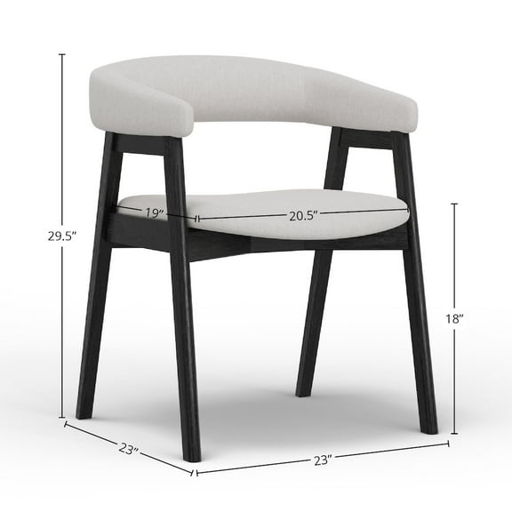 Alpine Furniture Cove Upholtered Set of 2 Dining Chairs in Vintage Black