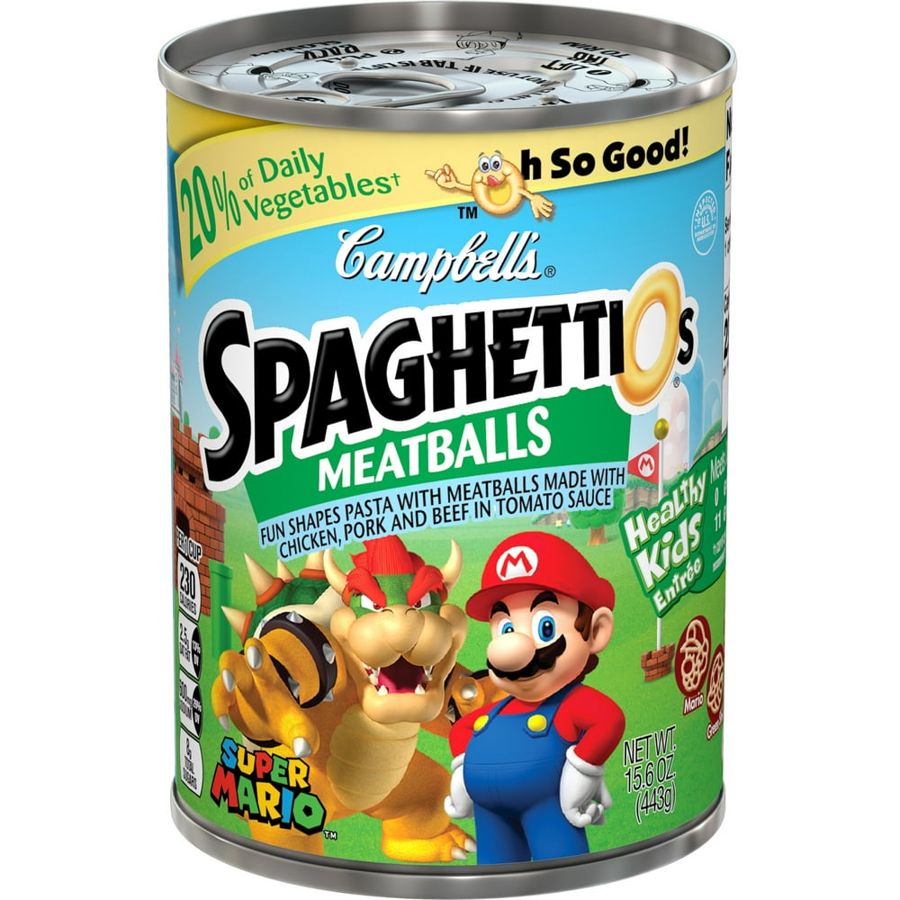 Campbell�s SpaghettiOs Canned Pasta, Super Mario Bros. Shaped Pasta