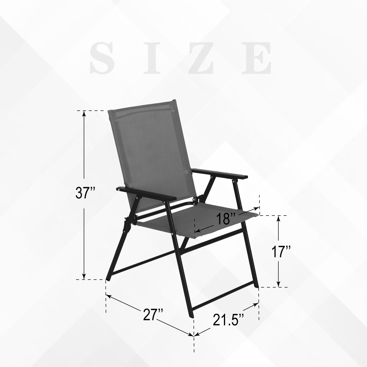 Metal Outdoor Folding Chairs, 4-Piece Patio Lawn Chairs with Arms