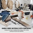 thumbnail image 6 of Industrial Sewing Machine, White 550W Servo Motor Lockstitch Machine with Full Set Table Stand, 5000s.p.m High Speed, Metal Frame, for Garment Factory and Tailor Shop, 6 of 7