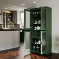 thumbnail image 5 of Palace  Imports 100% Solid Wood 32" Pantry Cabinet with Frosted Glass Doors, 2-Drawers and Adjustable Shelves, Green, 5 of 6