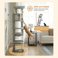 thumbnail image 5 of Demi Bonn 69" Cat Tree Tower for Indoor Large Cats, Fat Cats with Big Hammock, Cat Climbing Tree with Scratching Posts, Condo House and Top Perch, Gray, 5 of 10