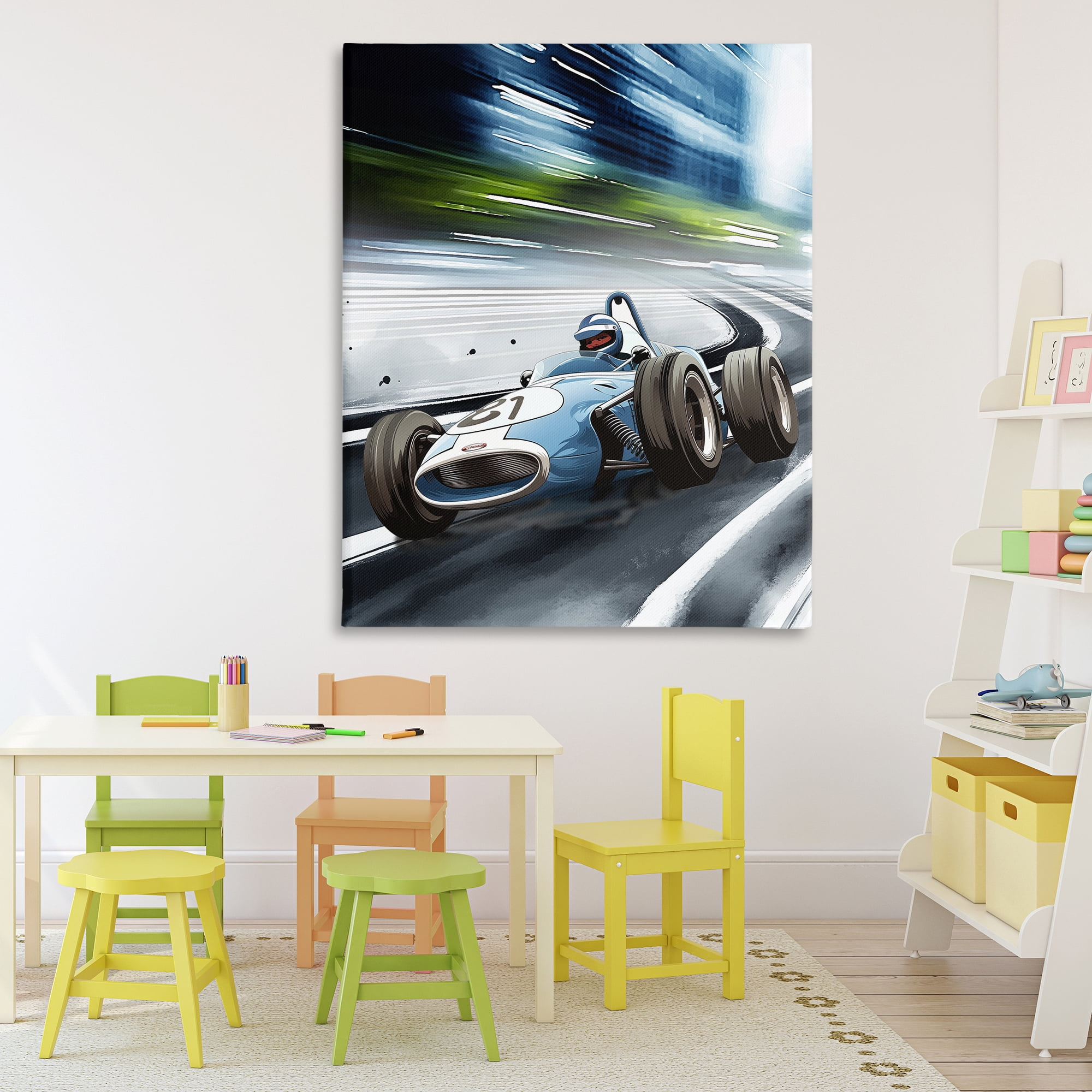 Stupell Industries Speeding Racecar Driver Canvas Wall Art, design by Christine Simpson Art