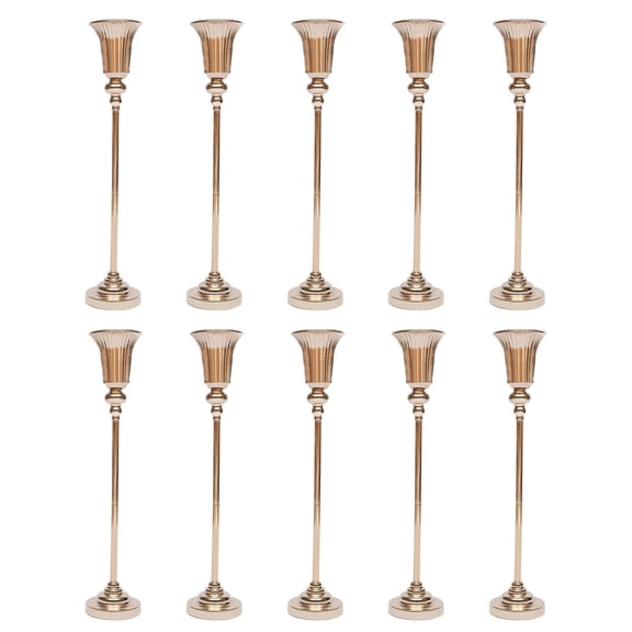 10Pcs Metal Trumpet Vase Wedding Centerpiece Flower Stand Vintage Flowers Decor