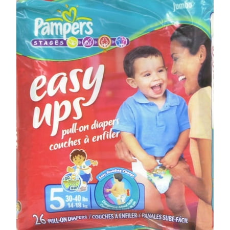 Pampers Easy Ups Boys' Pull-on Diapers Jumbo Pack, Size 5, 26 Count