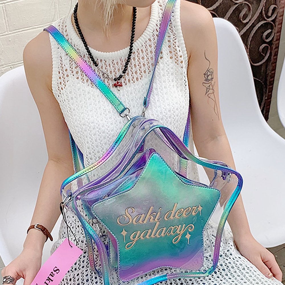 Vjnyvs Kawaii Backpack for Women Aesthetic Cute Star-shaped ITA Bag Y2K