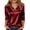 Wine #017, variant on Womens Cowl Neck Satin Shirts 3/4 Length Sleeve Trendy Tops Ladies Casual Dressy Work Office Blouses Light Blue XL