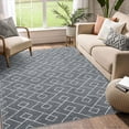 thumbnail image 4 of Haperlare Modern Area Rug 5 x 8 Geometric Lattice Plush Rug Bohemian Living Room Rug Non-Slip Nursery Rug for Bedroom Dining Room Office, Dark Gray, 4 of 5