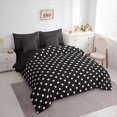 thumbnail image 3 of Feelyou Fashion Polkadots Teen Bedding Comforter Set 7pcs, Black Pink King Bedding Sets, 3 of 8