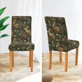 thumbnail image 3 of Yayeee 4 Pack Dining Chair Covers Stretch Parson Chairs Slipcovers Seat Protector, Brown Floral Rabbits Pattern, 3 of 6