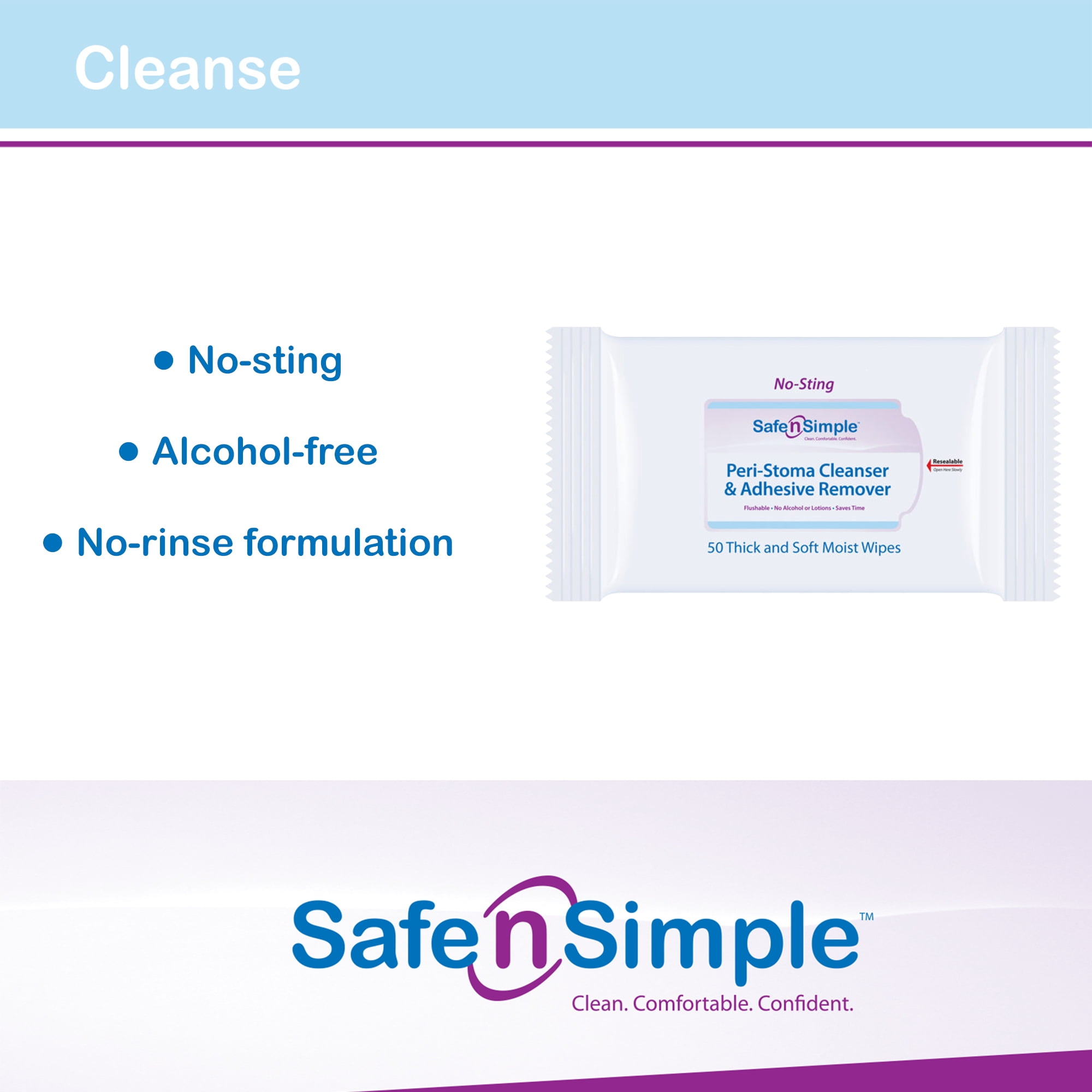 Safe n Simple Adhesive Remover Wipe 50 Count SNS00525, 600 Ct