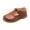 Brown, variant on Virmaxy Toddler Baby Girls Boys Sandals Closed Toe Buckle Mary Jane Shoes Pu Leather Anti Skid College Style Princess Shoes Fashion Summer Flat Shoes Black 6.5