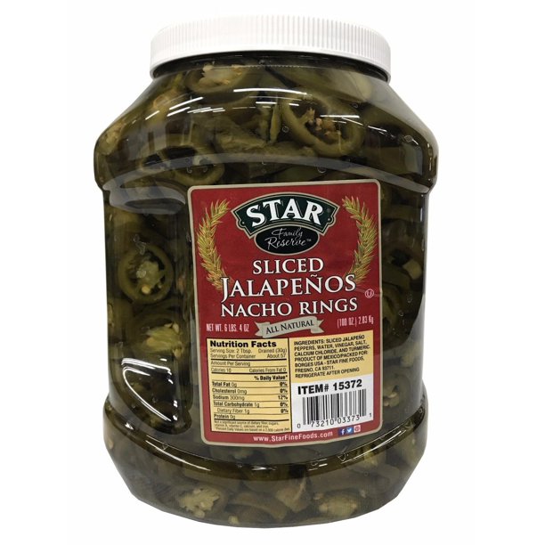 Star Fine Foods Sliced Jalapenos Nacho Rings All Natural 6 LB 4 OZ