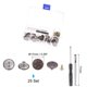 thumbnail image 2 of 25 Juegos Botón Alfileres para Jeans, 17mm Sin-Costura Metal Ajustable Reemplazo Estrella Patrón Mezclilla Jeans Botones Pasadores Tensor con Colocador Herramientas Rojo Bronce, 2 of 7