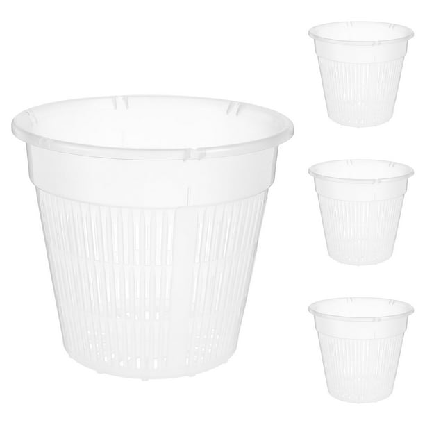 4 cestas hidropónicas para verduras, balcón, macetas de red, vasos de cultivo sin tierra con control de raíces, macetero hidropónico de plástico