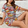 thumbnail image 4 of Sikiie Cute Cars Womens Pajama Sets Short Sleeve Top With Pants Sleepwear 2 Piece Lounge SetMedium, 4 of 6