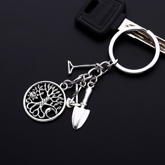 HONMEET Alloy Keychain with Iron Shovel Design, Metal Key Accessory, 1 Set