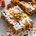 thumbnail image 4 of Halloween Wrapping Paper Roll - 17 Inch X 33 Feet - Metallic Foil Classic Orange Haunted House, Pumpkin and Bat Pattern Gift Wrap Paper Sheet for Halloween's Day, Holiday Decorations, Birthday, 4 of 14