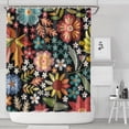 thumbnail image 2 of Farmhouse Botanical Bee Shower Curtain – Watercolor Floral Garden Print for Rustic Bathtub or Shower Area, 2 of 5