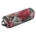 thumbnail image 2 of Hair Tool Organizer Bag with Heat Resistant Mat Removable Travel Storage Case for Hot Air Brushes Curling Irons Pink and Red Peonies, 2 of 8