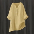 thumbnail image 4 of Sobgg25 Women Loose Buttons Down Blouse Tops Solid Casual Long Sleeve Shirt Blouse, 4 of 5