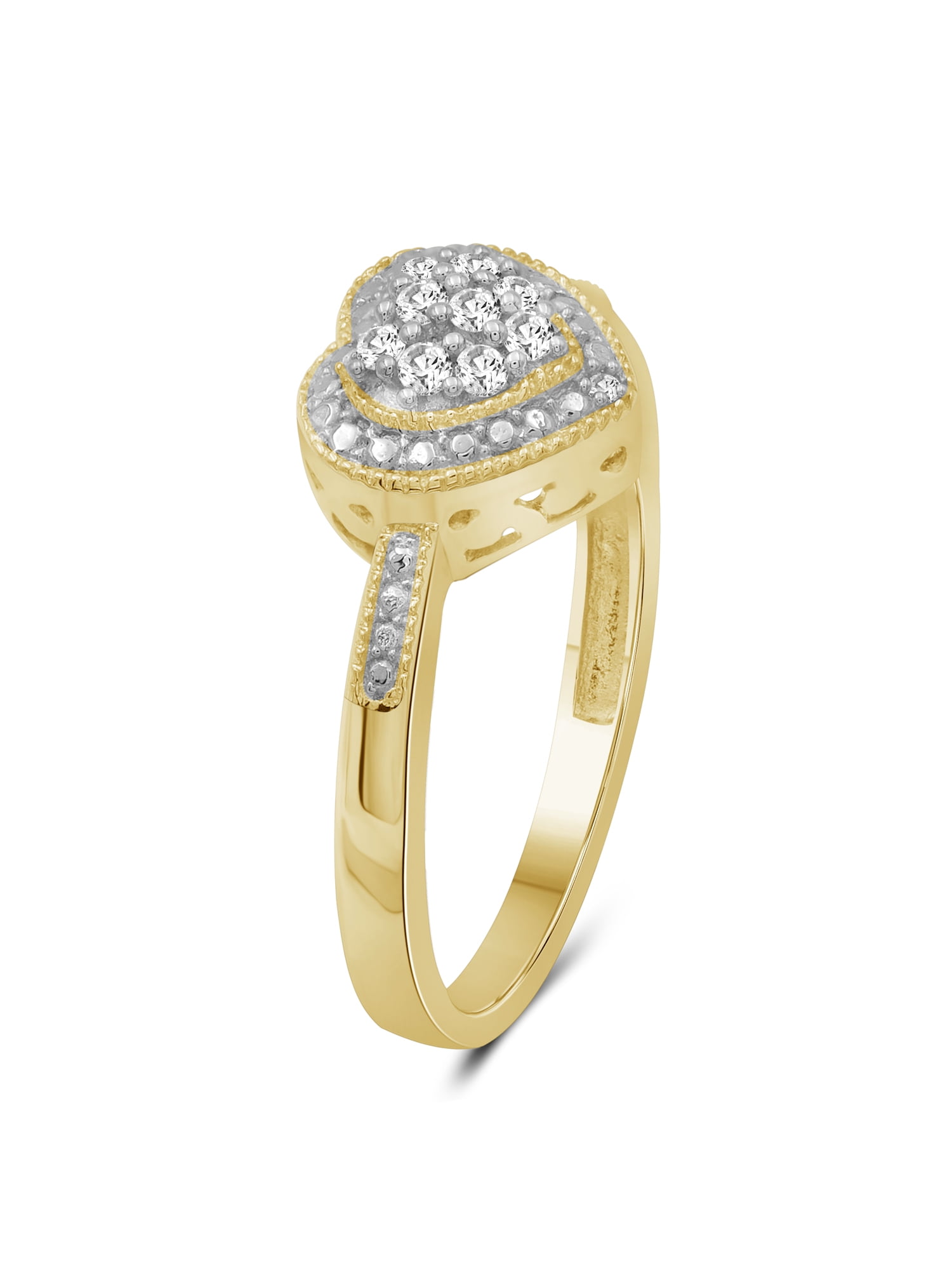 JewelersClub 1/3 Carat T.W. White Diamond 14k Gold Over Silver 3 Piece Heart Jewelry Set