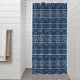 thumbnail image 2 of Blue Geometric Pattern with Elephants Shower Curtain 36"x72" ,Bathroom Decorative Shower Curtains Set with 12 Hooks,Modern Waterproof Washable Shower Curtain, 2 of 6